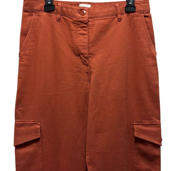 Aritzia Wilfred Free Womens Modern Rust Cargo Pants Size 12 Button Fly High-Rise - Picture 6 of 11